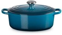 LE CREUSET Br&auml;ter Gusseisen-Br&auml;ter mit Deckel, Oval, Gusseisen, &Oslash; 27 cm, Deep