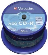 Verbatim CD-Rohling 50 Verbatim Rohlinge CD-R Crystal Surface 80Min 700MB 52x...