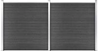 vidaXL Gartenzaun Zaunelement Set WPC 353x186 cm Schwarz, (1-St)