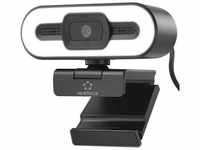 Renkforce Webcam mit 2K HD-Auflösung und Videoleuchte Webcam (Klemm-Halterung)