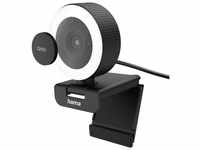 Hama Webcam mit Ringlicht ", QHD, mit Fernbedienung Webcam (Klemm-Halterung)