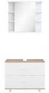 Vicco Badm&ouml;bel-Set Ilias, Wei&szlig;/Sonoma, 2 Teile, Unterschrank 80 cm, (3-er Set,