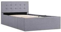 vidaXL Bett, Stauraumbett Hydraulisch Hellgrau Stoff 100&times;200 cm