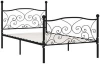 vidaXL Bettgestell, Bettrahmen mit Lattenrost Schwarz Metall 100 &times; 200 cm