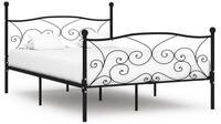 vidaXL Bett, Bettgestell mit Lattenrost Schwarz Metall 140 &times; 200 cm