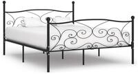 vidaXL Bettgestell 180 x 200 cm Bettgestell mit Lattenrost Schwarz Metall...