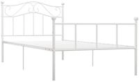 vidaXL Bettgestell, Bettrahmen Wei&szlig; Metall 90&times;200 cm