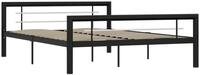 vidaXL Bettgestell, Bettrahmen Schwarz und Wei&szlig; Metall 160&times;200 cm