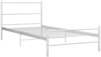 vidaXL Bettgestell, Bett Wei&szlig; Metall 90x200 cm