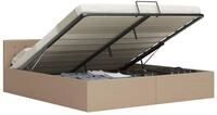 vidaXL Bett, Stauraumbett Hydraulisch Cappuccino-Braun Kunstleder 180&times;200 cm