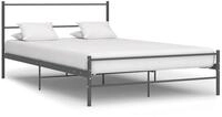 vidaXL Bett Bettgestell Grau Metall 160&times;200 cm