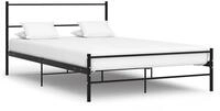 vidaXL Bett Bettgestell mit Kopfteil ohne Matratze Schwarz 140x200cm Metall