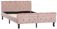 vidaXL Bettgestell, Bettrahmen Rosa Samt 120x200 cm