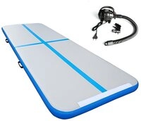 e4fun Bodenturnmatte Air Track 300 x 100 x 10 cm, blau/grau mit elektrischer Pumpe