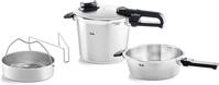 Fissler Schnellkochtopf Vitavit&reg; Premium Dampfkochtopf Set Edelstahl Made in