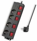 LogiLink LOGILINK Steckdosenleiste LPS251, 4-fach, schwarz Steckdosenleiste