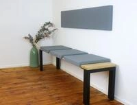 Lycce Bankauflage Klemmkissen Sitzkissen mit 2 Leisten, 37cm Klemmtiefe, Kunstleder,