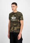 T-Shirt ALPHA INDUSTRIES "Basic T-Shirt BL Camo", Herren, Gr. XS, gr&uuml;n (olive camo),