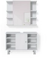 Vicco Badm&ouml;bel-Set Fynn, Wei&szlig;, 2 Teile, Unterschrank 80 cm, (2-er Set, 2-St.,...