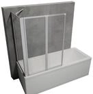 Schulte Badewannenfaltwand Smart 89 x 121 cm ESG, Glas, 2-teilig mit Festelement