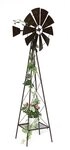 DanDiBo Deko-Windrad Metall 170 cm kugelgelagert Braun Windspiel Gartenstecker 96019,