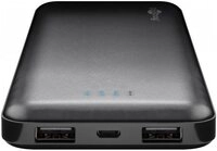 Goobay Goobay Slimline Power-Bank 10.000mAh schwarz Elektro-Kabel, Schlanke Bauweise