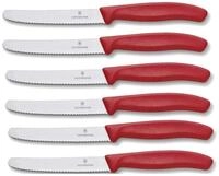 Victorinox Tafelmesser K&uuml;chenmesser Set, 6-teilig, Swiss Classic, Rot,...