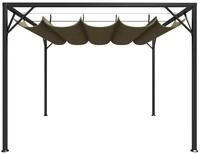 vidaXL Pavillon, Gartenpavillon mit Ausziehbarem Dach 3x3 m Taupe 180 g/m&sup2;