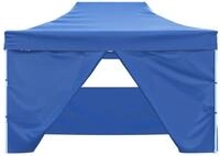 vidaXL Pavillon, Profi-Partyzelt Faltbar mit 4 Seitenw&auml;nden 3&times;4m Stahl Blau