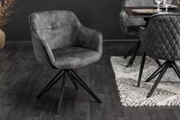 riess-ambiente Polsterstuhl EUPHORIA dunkelgrau/schwarz &ndash; Samt, drehbar,