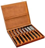 BAHCO Stechbeitel Stechbeitel-Satz, 6.1,12.16,18.25,32.36 mm, in Holzbox...