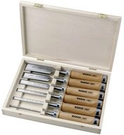 BAHCO Stechbeitel Stechbeitel-Satz, 6-Tlg, Holzbox, 6.1,12.18,25.32mm 425-083