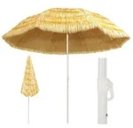 vidaXL Sonnenschirm Strandschirm Natur 300 cm Hawaii-Stil