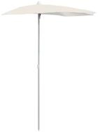 vidaXL Sonnensegel, Halb-Sonnenschirm mit Mast 180x90 cm Sandfarben