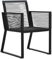 vidaXL Gartenstuhl, Outdoor St&uuml;hle 2 Stk. Schwarz PVC Rattan
