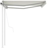 vidaXL Markise Markise Automatisch Einziehbar mit Pfosten 3x2,5 m Creme (1-St)