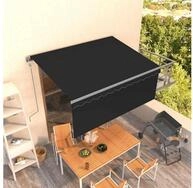 vidaXL Markise Markise Automatisch Einziehbar mit Volant 3,5x2,5 m Anthrazit