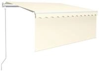 vidaXL Markise Sonnenschutz Automatisch Einziehbar mit Volant 3,5x2,5 m Creme