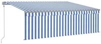 vidaXL Markise Sonnenschutz Automatisch Einziehbar mit Volant 4x3 m Blau und...