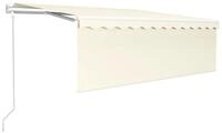 vidaXL Markise Sonnenschutz Automatisch Einziehbar mit Volant 4x3 m Creme