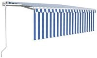 vidaXL Markise Sonnenschutz Automatisch Einziehbar mit Volant 4x3 m Blau und...