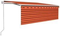 vidaXL Markise Markise Automatisch mit Rollo LED Windsensor 4x3 m Orange Braun (1-St)