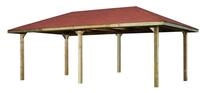 weka Pavillon Gartenoase 651 B Gr.2, inkl. roten Dachschindeln, 19 mm...