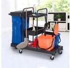 HOMCOM Putzeimer Reinigungswagen mit 4 leichtg&auml;ngigen Rollen, (Wischwagen, 1-tlg.,