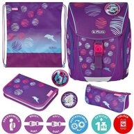 Herlitz Schulranzen Herlitz Schulranzen Set FiloLight Plus Sea Bubbles 6-teilig