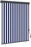 vidaXL Gardine 140 x 250 cm Au&szlig;enrollo 140x250 cm Blau und Wei&szlig;