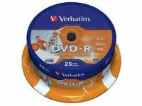 Verbatim DVD-R 4,7GB 120min 16x ganzflächig Tintenstrahl bedruckbar ID Brand...