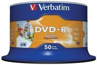 Verbatim DVD-Rohling 50 Verbatim Rohlinge DVD-R full printable 4,7GB 16x Spindel