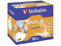 Verbatim DVD-Rohling 16xDVD-R Printable 10er Jewelcase, Bedruckbar