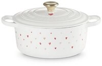 LE CREUSET Br&auml;ter LeCreuset Br&auml;ter rund Signature 22cm Hearts wei&szlig;, Gu&szlig;eisen